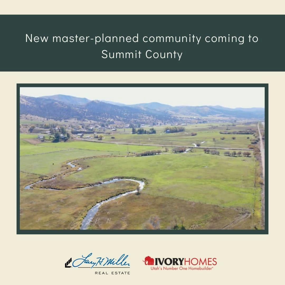 image of Cedar Crest project site with developer logos and the following text "New master-planned community coming to summit county. 